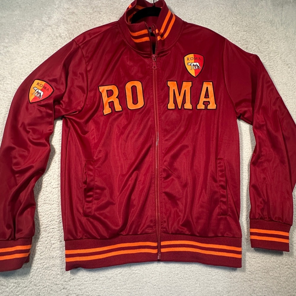 Y2K‎ Infinity AS Roma Italy Track Jacket M Burgundy Full Zip Football Soccer
